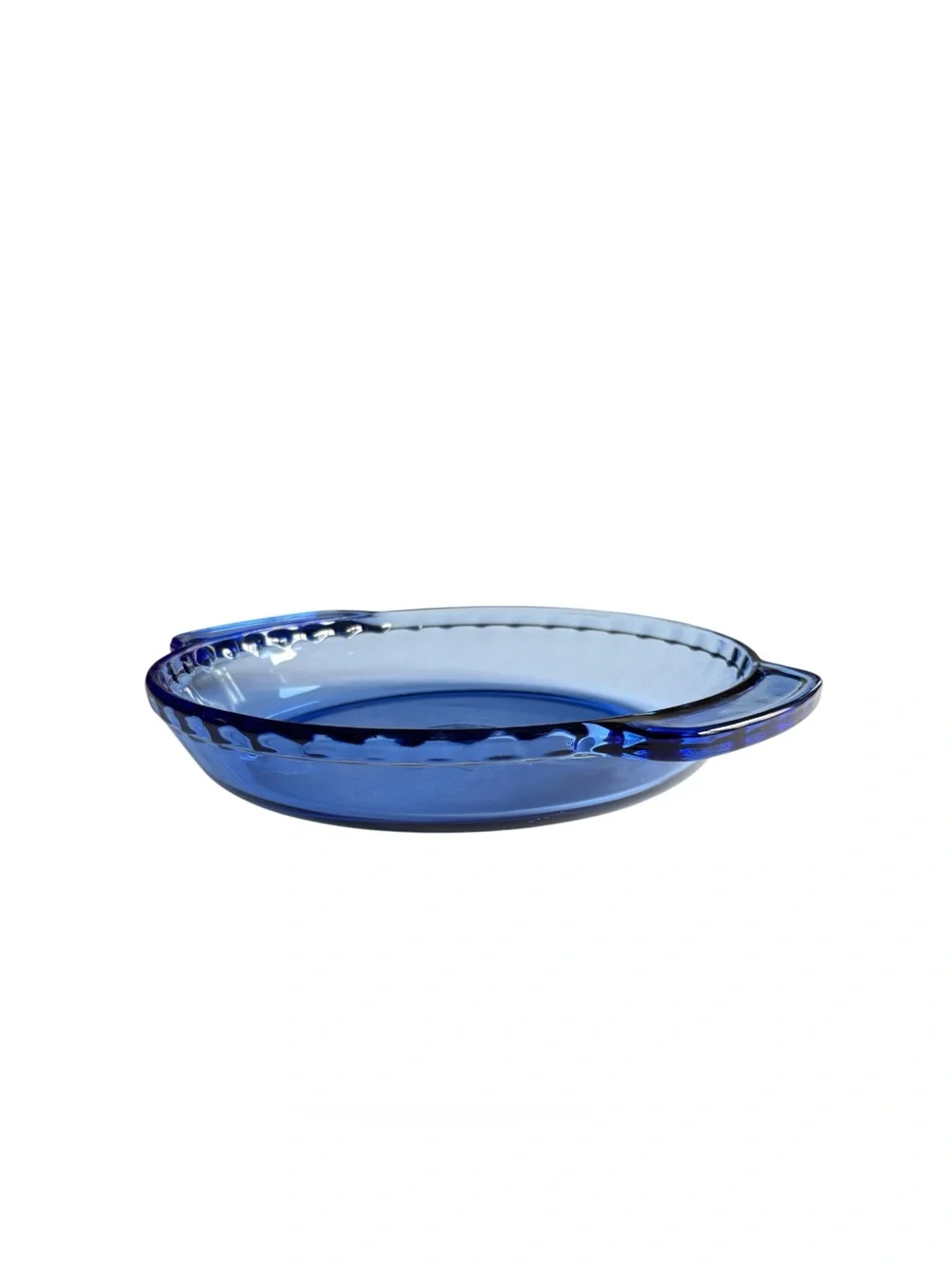 Anchor Hocking Cobalt Blue Glass Deep Pie Dish 9 inches